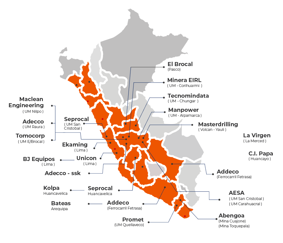 Mapa de cobertura nacional